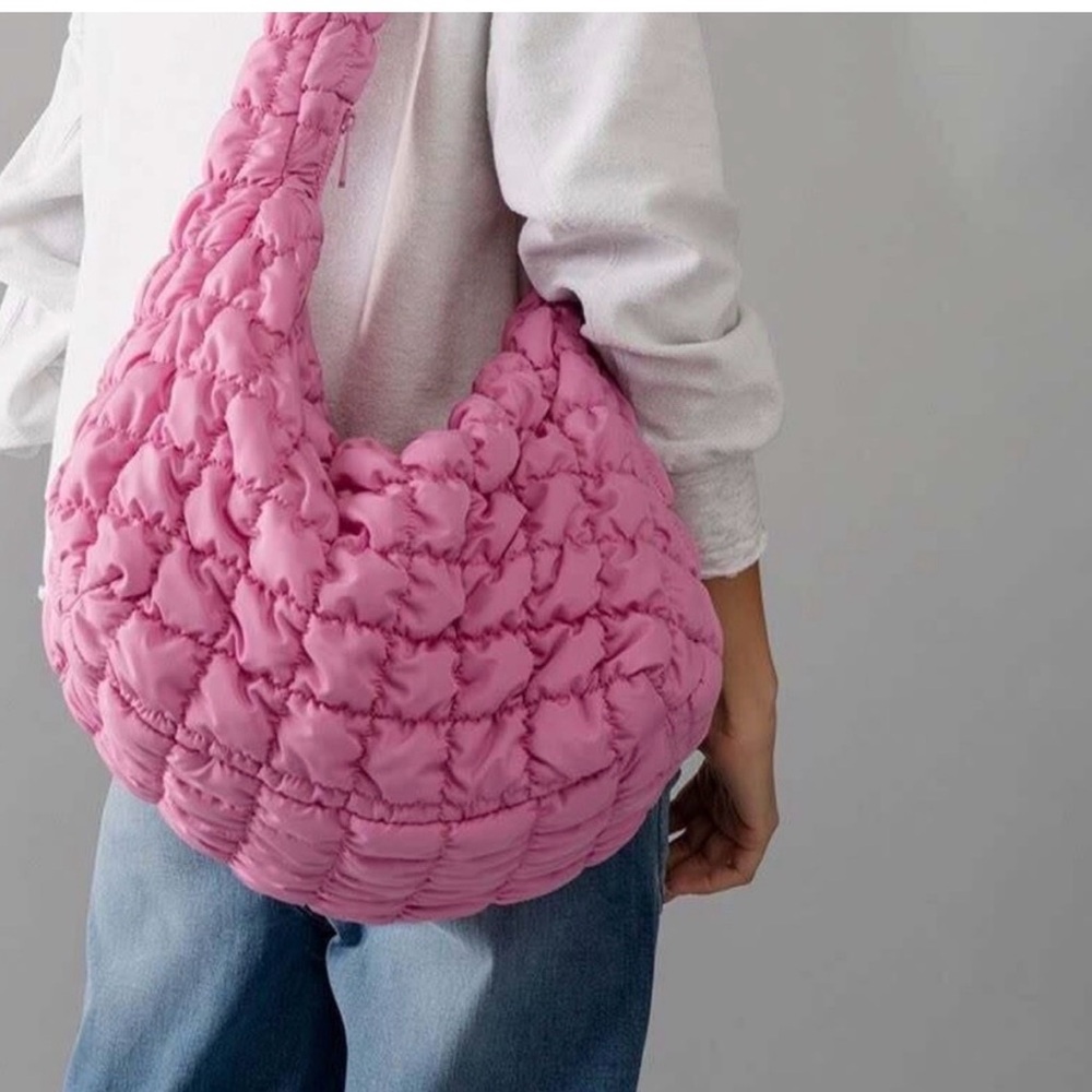 Quilted New Lilac Hobo Shoulder Bag